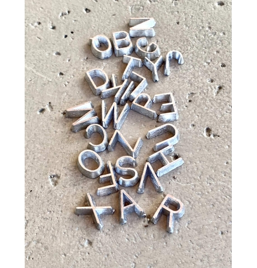 A-Z Set of Unmounted Lead Letters DEEP-V STYLE 